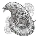 nautilus shell and gellyfish  tattoo design idea