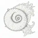 nautilus shell and gellyfish  tattoo design idea