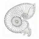 nautilus shell and gellyfish  tattoo design idea