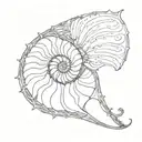 nautilus shell and gellyfish  tattoo design idea