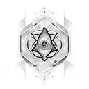  starship and fire tattoo design idea