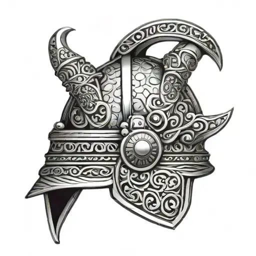 Iranian Achaemenid soldier helmet tattoo design idea