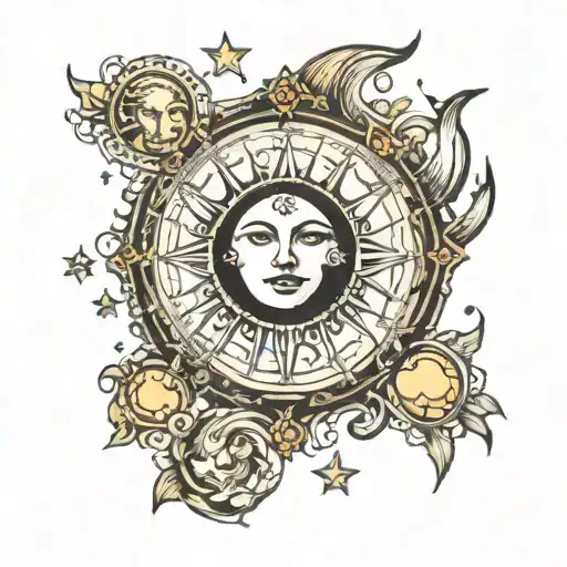 tarot card, the moon  tattoo design idea