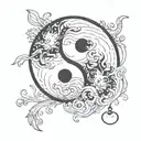 Ying Yang tattoo design idea