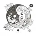 Ying Yang tattoo design idea