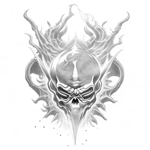 death jester emerging from smoke tattoo design idea