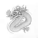 JAPANESE DRAGON WITH LOTUS FLOWERS tattoo design idea