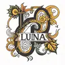 name Luna written  tattoo design idea
