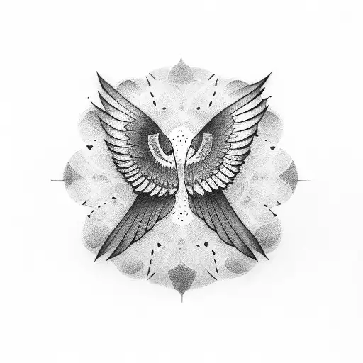 Outline of Crows Flying tattoo design idea