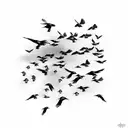 Flock of Crows Flying tattoo design idea
