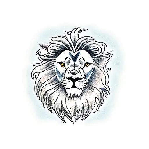 Lion with Ram and Bull tattoo design idea