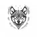 scared wolf tattoo design idea