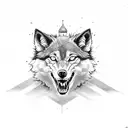 scared wolf tattoo design idea