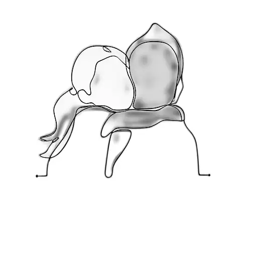 a woman sitting on a chair tattoo design idea