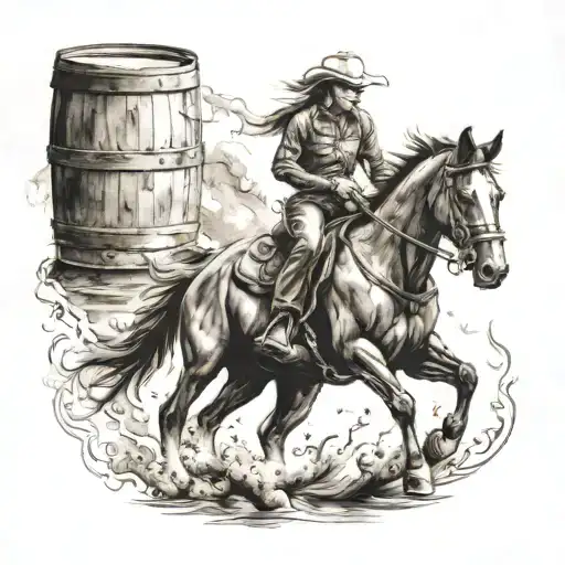 barrel racing tattoo design idea