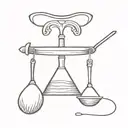 A minimalist design of a scale intertwined with a spatula, representing your balance between managing a business and cooking delicious meals tattoo design idea