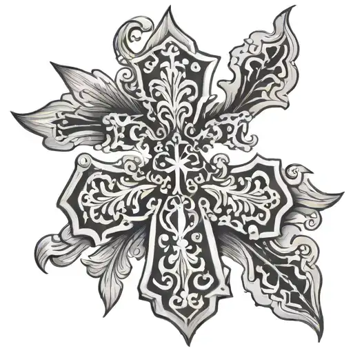 orthodox cross tattoo design idea