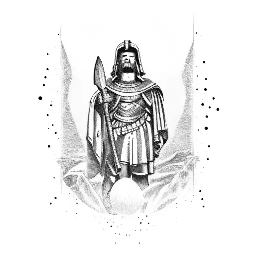 latin proverb and a spartan tattoo design idea