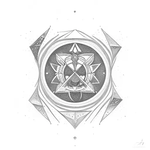 Osiris pirámides y estrellas tattoo design idea