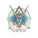 Osiris pirámides y estrellas tattoo design idea