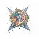 Osiris pirámides y estrellas tattoo design idea