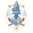 Osiris pirámides y estrellas tattoo design idea