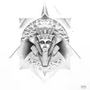 Osiris pirámides y estrellas tattoo design idea