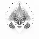 Osiris pirámides y estrellas tattoo design idea