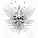 Osiris pirámides y estrellas tattoo design idea