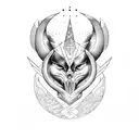 Osiris pirámides y estrellas tattoo design idea