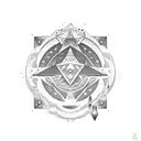 Osiris pirámides y estrellas tattoo design idea