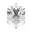 Osiris pirámides y estrellas tattoo design idea