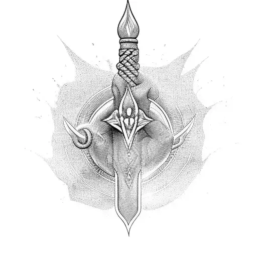 Agni with Rudra holding thors hammer tattoo design idea