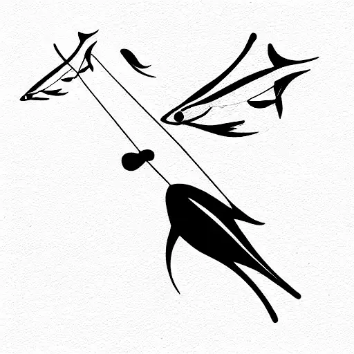 fish and kite tattoo design idea