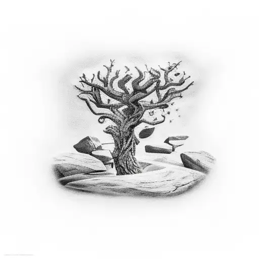 stone age rock art tattoo design idea