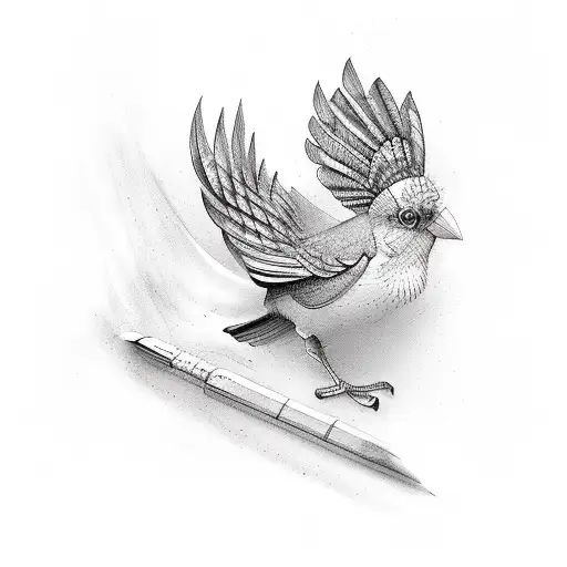 Black and Grey Greek Mythology Bird Tattoo Idea - BlackInk AI