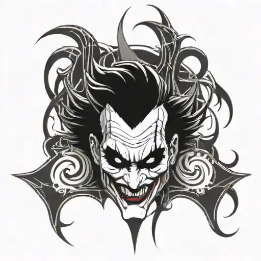a tattoo model of the kali linux logo for the forearm area and the look of the joker tattoo design idea