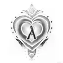 A dotwork tattoo of a heart-shaped infinity symbol with the word 'Amor' incorporated within the design tattoo design idea