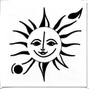 first sun shine  tattoo design idea