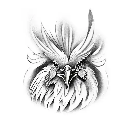 rooster with shading tattoo design idea
