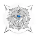 masonic square and compass, 45 rpm adapter, chefs knife, computer chip tattoo design idea