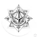 masonic square and compass, 45 rpm adapter, chefs knife, computer chip tattoo design idea