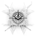 masonic square and compass, 45 rpm adapter, chefs knife, computer chip tattoo design idea