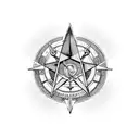 masonic square and compass, 45 rpm adapter, chefs knife, computer chip tattoo design idea