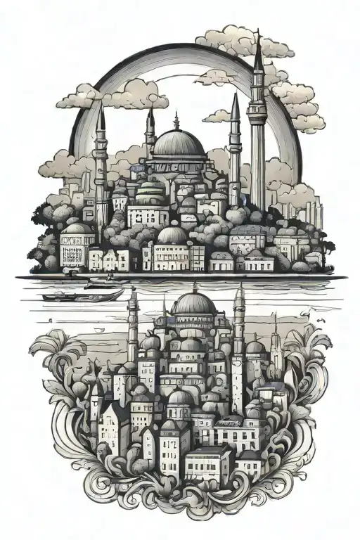 İstanbul Skyline tattoo design idea