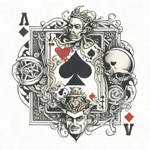 Playingcard with a gangster magician instead of the King tattoo design idea