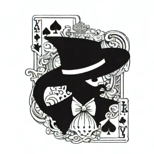 Playingcard with a gangster magician instead of the King tattoo design idea