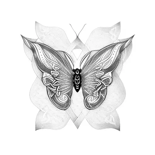 Celtic butterfly  tattoo design idea