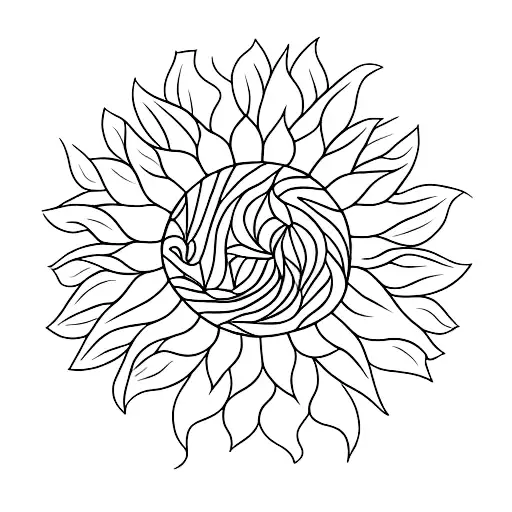 dog sunflower tattoo design idea