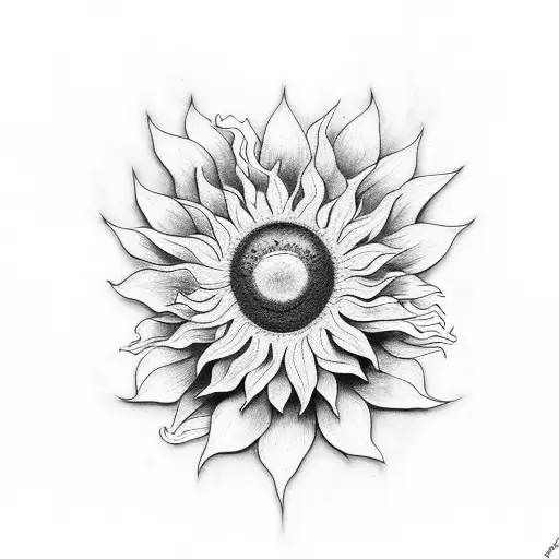 Sunshine dog sunflower tattoo design idea